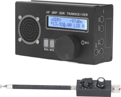 Zdjęcie produktu dla Krótkofalówka, mini 8-pasmowy transceiver SSB CW QRP, 20 W, lekki, przenośny, wykonany ze stopu aluminium, wiele trybów, dla majsterkowiczów, analizatory widma (wtyczka EU)