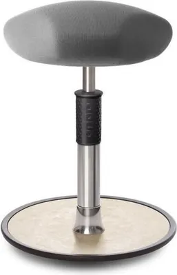 Produktbild von Sitz- Stehhocker Free Regular Triangel Gestrick Grau chrom /cremeweiß.