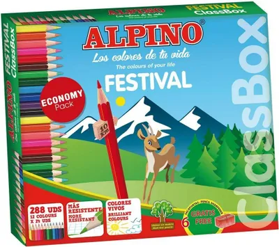 Produktbild von Alpino C0131992, Beige, Schwarz, Blau, Braun, Grün, Hellblau, Hellgrün, Orange, Pink, Rot, Violett, Gelb, 288 Stück(e)