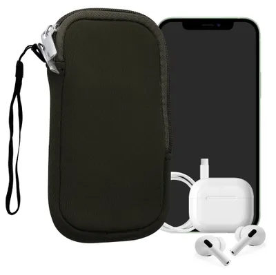 Produktbild von kwmobile Neopren Handytasche für Smartphones XXL - 7" - Handy Tasche mit Reißverschluss - Handyhülle universal Dunkelgrün