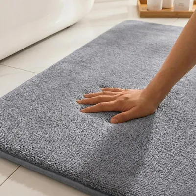 Imagen del producto de Alfombrilla antideslizante, 50 x 80 cm, gris, absorbente, para baño