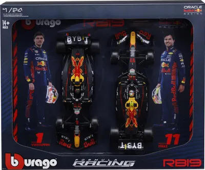 Image de Red Bull RB19 Verstappen Perez F1-ENSEMBLE DE VOITURES DE COURSE 1:24 BBURAGO 18-28061