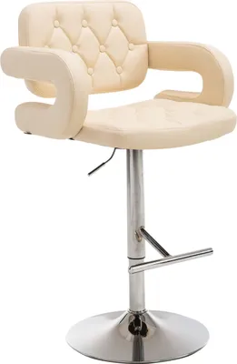 Produktbild von TPFLiving Barhocker Dubai Gestell Metall in Chromoptik Kunstleder Creme
