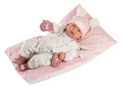 Obrázek produktu pro Llorens 84458 NEW BORN - realistická panenka miminko se zvuky a měkkým látkovým tělem - 44 cm