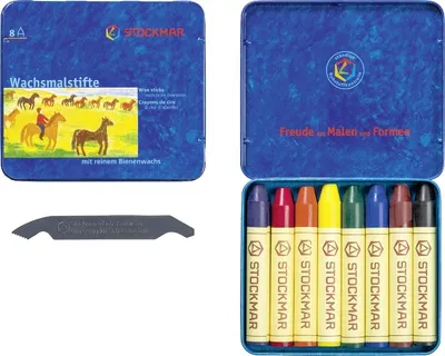 Produktbild von Wachsmalstifte wasserfest VE=10x8 Farben
