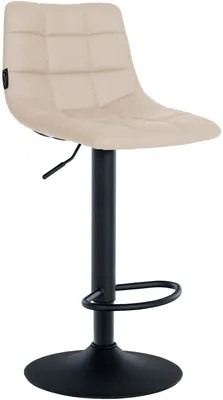 Produktbild von CLP Barhocker Jerry Kunstleder höhenverstellbar und 360 drehbar creme Gestell Farbe schwarz