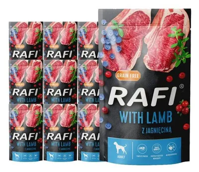 Zdjęcie produktu dla Mokra karma dla psa Rafi z jagnięciną zestaw 10 x 500 g