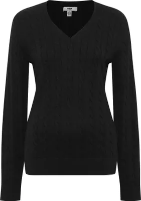 Produktbild von mavi Klassischer Zopfmuster Strickpullover mit V-Ausschnitt Größe: XL