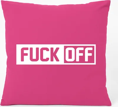 Produktbild von Huuraa Kissen Fuck Off Schriftzug 40x40cm mit Füllung Fuchsia Baumwolle Dekokissen Geschenkidee