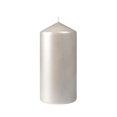 Produktbild von Stumpenkerzen Velvet silber 15x7 cm 6 Stück