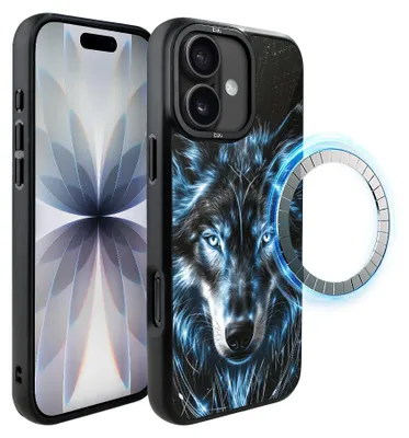 Zdjęcie produktu dla Etui do iPhone 17, kompatybilne z MagSafe, czarne matowe boki, wilk