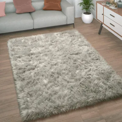 Produktbild von Kunstfell Fellteppich Imitat Teppich Hochflor Sitzkissen Herzform Rund Fell Form Grösse 30 cm Rund