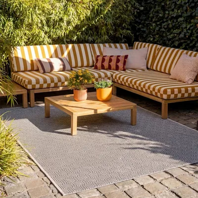 Image de Volero - Tapis d'extérieur - Summer Tile Gris - 80x150 cm