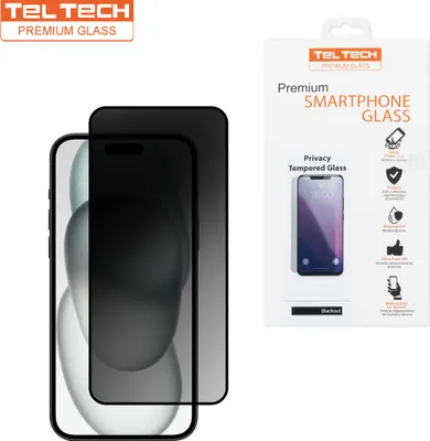 Produktbild von TELTECH Panzerglas Privacy für iPhone 14 Pro – Schutzfolie mit Sichtschutz, Anti-Spy, 9H Härte, Kratzfest, Blendschutz, Displayschutzfolie
