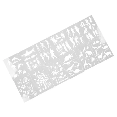 Zdjęcie produktu dla 12 sztuk szablonów do malowania w formacie A4 – bezpieczne, nietoksyczne, trwałe, lekkie, do rysowania postaci, zwierząt, roślin, wszechstronne zastosowanie