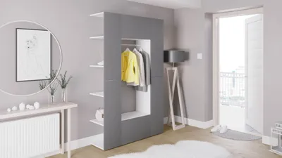 Produktbild von Flurgarderobe Garderoben Set Diele CUBE 2 weiß / grafit matt