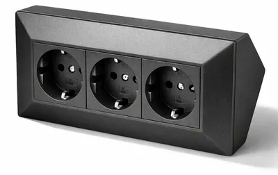 Produktbild von Mehrfachsteckdose mit Winkelsteckern, Aufbauversion - 230 V, 16 A, 3600 W - Anthrazit