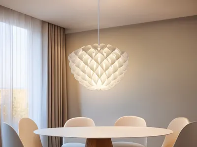 Produktbild von Skandinavische LED Pendelleuchte für Esstisch und Wohnzimmer Lampenschirm Ø 40cm
