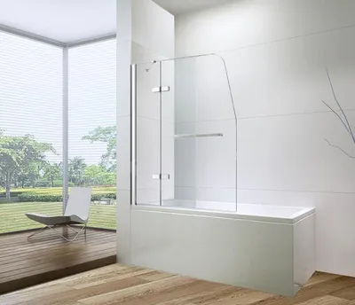 Produktbild von BuyLando 100x140 cm Badewannenaufsatz – Modernes Badewannenabtrennung aus ESG-Echtglas