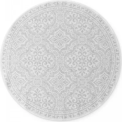 Obrázek produktu pro 160x160 (průměr) kruh Kusový koberec Duet Rosel 106251 White/Gray kruh - na ven i na doma