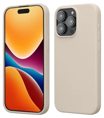Produktbild von kwmobile Handyhülle für iPhone 15 Pro Max Hülle, für iPhone 15 Pro Max Case - Hülle Silikon - kabelloses Laden - Creme