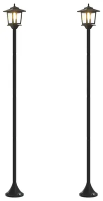 Immagine prodotto di Set di lampioni vidaXL con lampadina a LED, 2 pezzi, nero, 16 x 16 x 156 cm