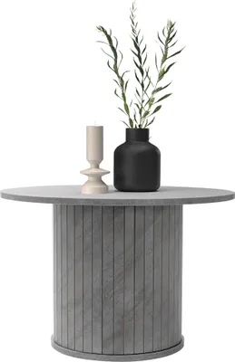 Produktbild von ML-Design Couchtisch rund Ø60x40 cm Beton-Optik Grau Wohnzimmertisch mit überstehender Tischplatte Beistelltisch Kaffeetisch Sofatisch für Tee, Kaffee