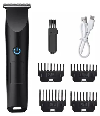 Produktbild von Zimilo Herren Elektrischer Haarschneider, 500mAh Barttrimmer 2-in-1, Ladbar & Netzbeschickbar, Intelligenter Elektronischer Haarschneider, Schwarz