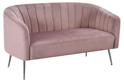 Zdjęcie produktu dla Kondela Sofa dwuosobowa Bagy - różowa (Velvet) / srebrna