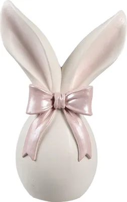 Immagine prodotto di Clayre & Eef figura decorativa coniglio 12x8x18 cm plastica bianca rosa