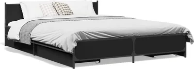 Imagen del producto de Estructura de cama con cajones, color , 135x190 cm, fabricada en material de madera
