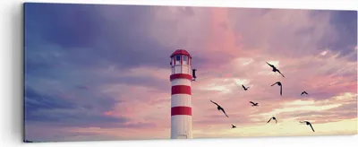 Produktbild von Bild auf Leinwand - Leinwandbild - Einteilig - Laterne Meer Küste - 140x50cm - Wand Bild - Wanddeko - Wandbilder - Leinwanddruck - Bilder - Wanddekoration - Leinwand bilder - Wandbild - AB140x50-4978