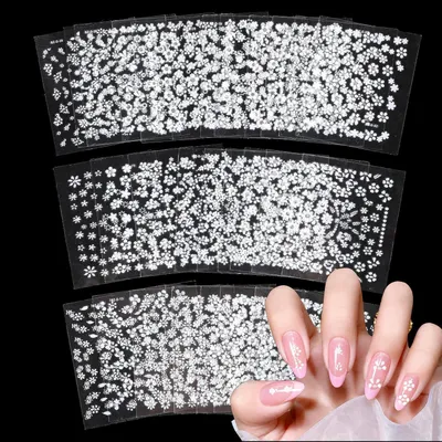 Zdjęcie produktu dla Naklejki 3D do paznokci, motywy kwiatowe, do samodzielnego naklejania, kolor: 5, zestaw 30 sztuk