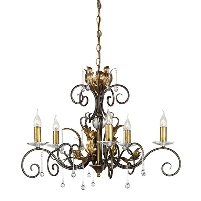 Zdjęcie produktu dla Żyrandol Amarilli brązowo-złoty 5xE14x60W metal wym:146x73x73cm IP20 Elstead