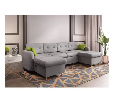 Immagine prodotto di Soggiorno paesaggio letto funzione tessuto divano angolare forma U divano design tappezzeria tessile nuovo