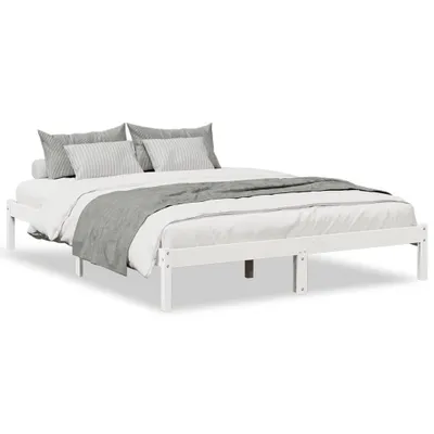 Produktbild von Massivholzbett Extra Lang ohne Matratze Weiß 160x220 Kieferholz