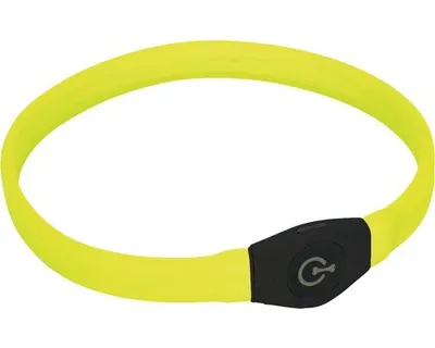 Image de Karlie Visio Light LED Collier tubulaire à poils longs pour chiens - jaune