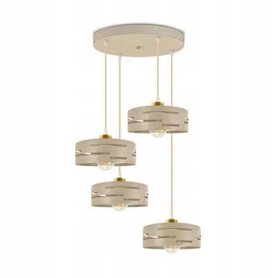 Produktbild von LUXOLAR Pendelleuchte 4-flammig Beige Gold E27 Loft höhenverstellbar