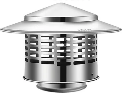 Image de Chapeau de cheminée - Acier 304 - Protection contre la pluie - Diamètre intérieur : 75 mm - Résistant au vent et stable - Empêche la pénétration de corps étrangers