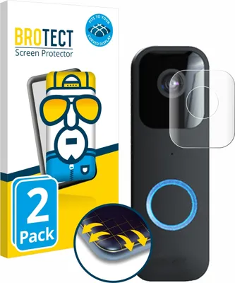Produktbild von 2x BROTECT Fullscreen Schutzfolie für Blink Video Doorbell Displayschutz Folie Fullcover Klar Transparent