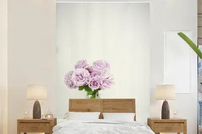 Produktbild von MuchoWow® Fototapete für Wohnzimmer oder Schlafzimmer Wandtapete Vinyl Motivtapete Blumenstrauß aus rosa Pfingstrosen an einer Teetasse - 155x240 cm - Tapete
