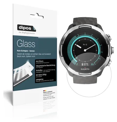 Produktbild von 2x Schutzfolie für Suunto 9 matt - Anti-Shock 9H Folie dipos Glass Kunststoffglas