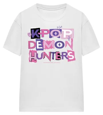 Obrázek produktu pro Tričko s motivem "K-Pop Demon Hunters" – dámské, s logem TV42831 (velikost XXL), bílé