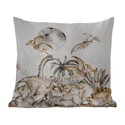 Produktbild von MuchoWow® Outdoor Kissen - Dino - Dschungel Dekoration - Kinder - Junge - grün - 60x60 cm - Wetterfest - Lounge Kissen - Dekoration - Schlaf Kissen