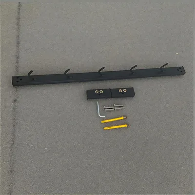 Produktbild von Stange für Latziehen, Aufbewahrungsgestell - Kompakt, Metall - 5 Haken - Zur Wandmontage