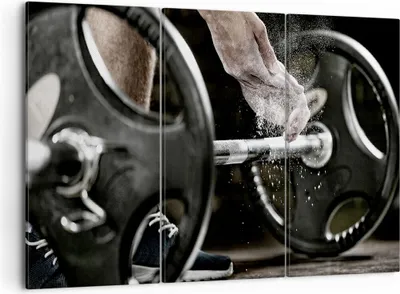 Produktbild von Bild auf Leinwand - Leinwandbild - Sport athlet anheben fitness - 105x70cm - Wand Bild - Wanddeko - Leinwanddruck - Bilder - Kunstdruck - Wanddekoration - Leinwand bilder - Wandkunst - CE105x70-2931