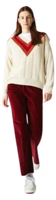 Produktbild von Damen Cordhose Lacoste Bordeaux Glocke XXS