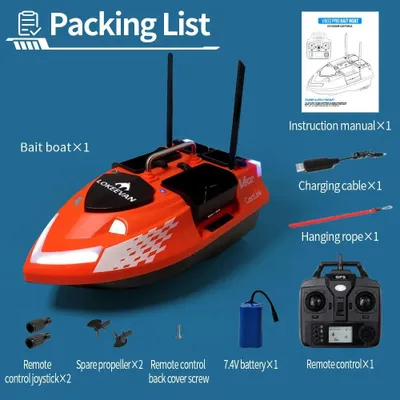 Immagine prodotto di V802 Pro - Barca da pesca telecomandata - GPS Beidou - Batteria da 12000 mAh - 4 compartimenti per l'esca - Portata di 500 metri - Ritorno automatico - Nuova versione 2026