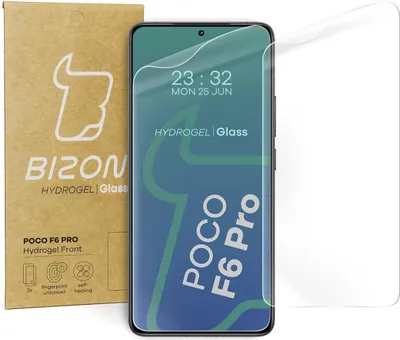 Produktbild von Bizon Glass Hydrogel Front Displayschutzfolie für Xiaomi Poco F6 Pro, 2 Stück