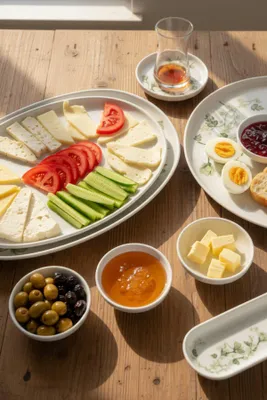 Obrázok produktu pre Sada riadu Hermia Concept (29 kusov) vyrobená zo 100% porcelánu, v bielej a zelenej farbe, vhodná do mikrovlnnej rúry a umývačky riadu